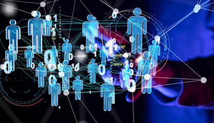 Poster - Abstract technology group and data 3d