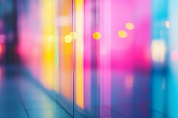 Poster - Colorful gradients create a vibrant atmosphere in an urban setting. Generative AI