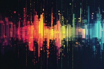 Poster - Colorful digital sound waves showcasing modern artistic design. Generative AI