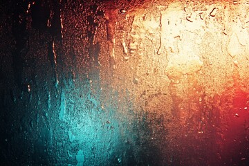 Poster - Brightly colored condensation on glass creates a vibrant backdrop. Generative AI