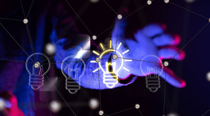 Aufkleber - Neural network 3D illustration. Big data and cybersecurity
