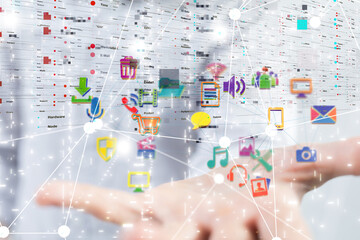 Aufkleber - Technology background. Big data concept
