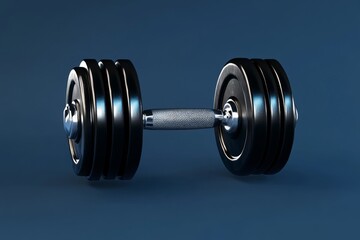 Aufkleber - A geometric icon of a dumbbell, rendered in monochrome with clean edges and minimal detail