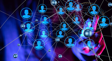 Poster - Abstract technology group and data 3d