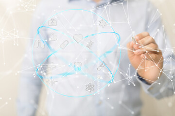 Aufkleber -  Ui icon medical in hospital with medical technology network concept