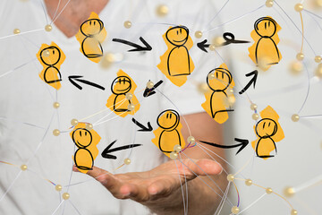 Poster - Abstract technology group and data 3d
