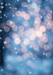 bokeh blue of  Abstract blurred background with white snow falling on a blue and orange bokeh background  abstract bokeh light background bright 