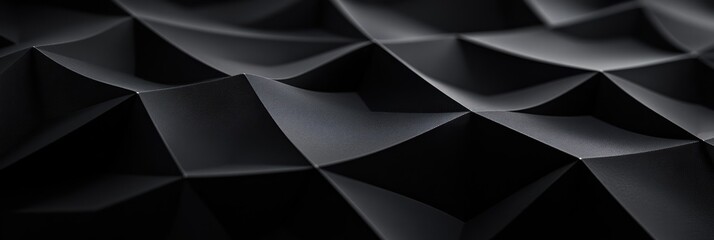 Poster - Textured black matte surface with delicate geometric patterns showcasing depth and contrast