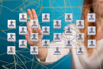 Poster - Global network. Blockchain. 3D illustration. Neural networks and artificial intelligence. Abstract