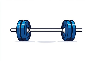 Leinwandbilder - A clean illustration of a barbell with perfectly symmetrical weight plates, drawn with bold, simple lines on a white background