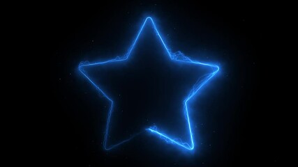 Poster - Neon lights motion loops star circular motion draws and beautiful lights background linear lamp. Beautiful abstract star light. Cyberpunk style design. Colors lighting light effect with particle.