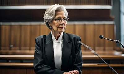 Wall Mural - Female judge in court.