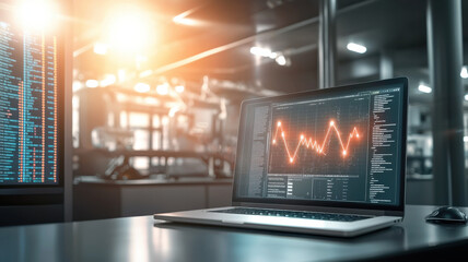 Poster - powerful laptop displaying data analytics with glowing aura