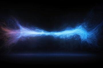 Poster - Electric energy flows between two points in a dramatic lighting effect during night