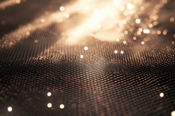 Poster - Mesmerizing light patterns on a textured mesh surface during golden hour