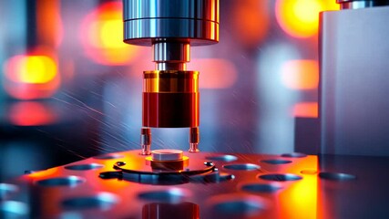 Poster - Close-Up View of Advanced Industrial Technology with Vibrant Background Colors