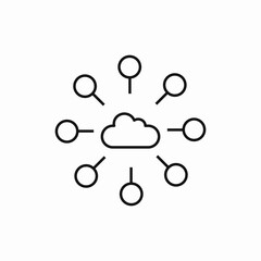 Poster - cloud worldwide web network icon vector sign