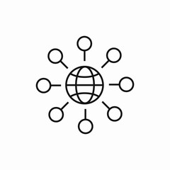 Poster - Internet globe with connections icon vector sign