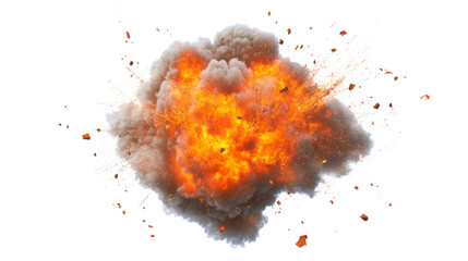 Aufkleber - Massive Fiery Explosion with Smoke and Sparks