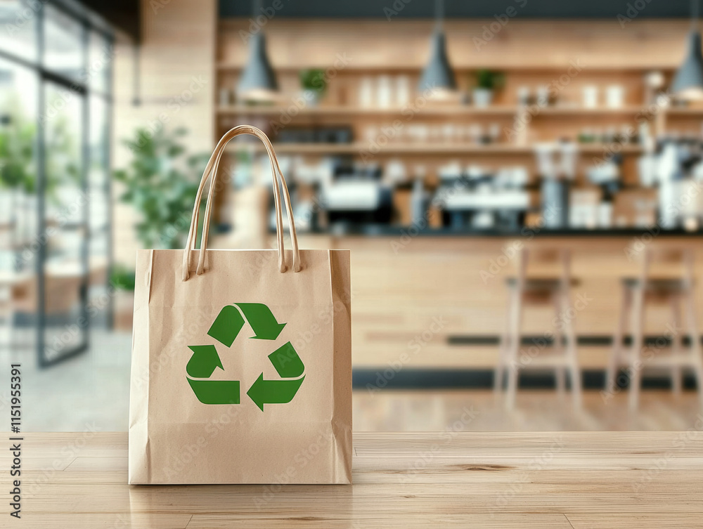 Recycle conservation renewal sustainability concept. Eco-friendly bag ...