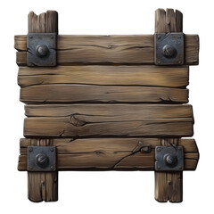 Aufkleber - Rustic Wooden Signboard with Post