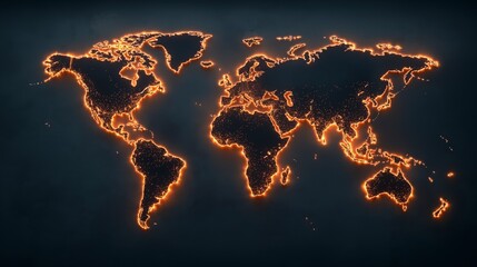 Poster - Illuminating Circuits of Energy Across the Globe: A Stunning Visualization of Connectivity and Power Distribution in a World Map Design