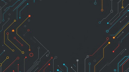 Fototapete - Abstract Technology Background: Circuit Board Design