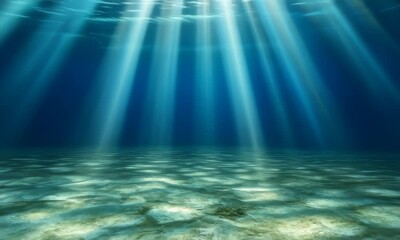 Poster - Serene Underwater Scene with Sunlight Rays