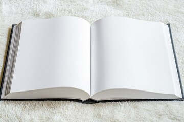 Poster - a blank page or notepad on a white table, ideal for mockups or simulations, with a neutral backgroun
