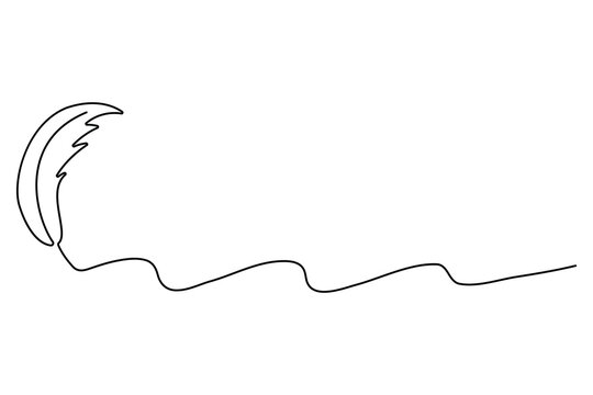 Bird feather continuous one line drawing of bird feather icon  Isolated on white background vector illustration
