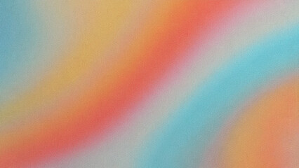 Poster - Grainy gradient background blue yellow pink abstract glowing color wave black dark backdrop noise texture banner poster header design. Retro red-orange color grainy gradient backdrop design.
