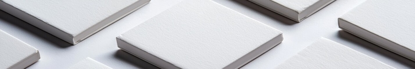 Poster - A detailed magazine or catalog mockup on a white marble background. Four unique versions of blank magazine mockups. 3D illustration.