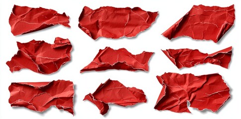 Poster - A set of plain red round adhesive labels made of paper, displayed on a white background.