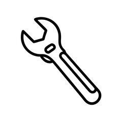 Wall Mural - Line icon of a spanner, minimalistic design