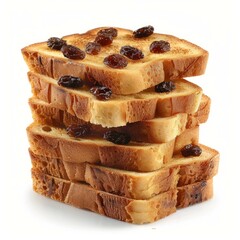 Poster - Toasted slices of bread with raisins create a delicious and visually appealing stack, perfect for breakfast or a snack
