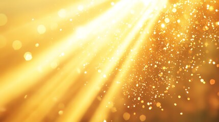 Captivating golden artifact effect featuring radiant sun beams, bright lens flares, and an aesthetic blank space background for a luminous abstract composition