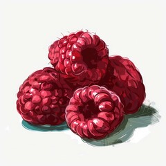 Poster - juicy raspberries create a vibrant and tempting display, showcasing the beauty of nature's bounty
