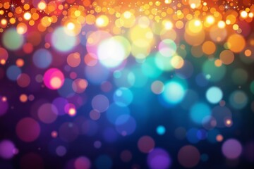 Aufkleber - Abstract colorful bokeh lights on gradient background.