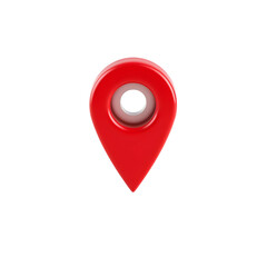 Fototapete - Red location pin on transparent background. Red pin point. map address location pointer symbol