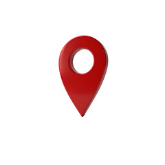 Fototapete - Red location pin on transparent background. Red pin point. map address location pointer symbol