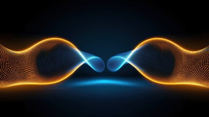Aufkleber - Radiant Neon Threads Illustrating Quantum Entanglement in Vibrant Visuals