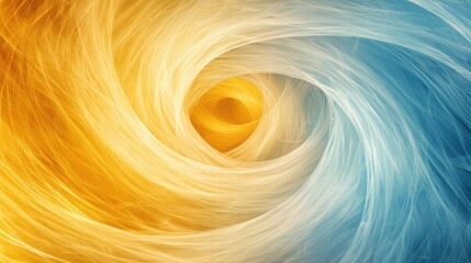 Aufkleber - Pulsating Neon Vortex in Abstract Futuristic Swirls of Yellow and Blue Colors