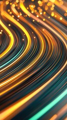 Aufkleber - Futuristic Glowing Tapestries with Cascading Vertical Flow of Light Patterns