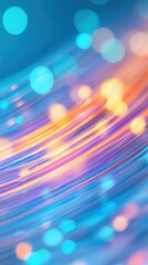 Poster - Neon Quantum Flows in Cascading Space with Vibrant Colors and 3D Effects