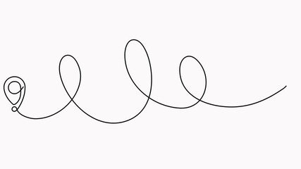 Poster - Continuous line drawing path between two location markers animation. Travel destination concept. GPS navigation symbol animated video.