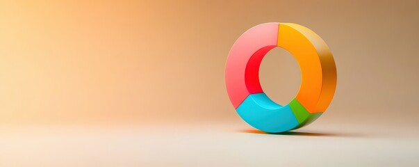 Self development habits concept. Colorful pie chart illustration on a simple background representing data visualization concepts.