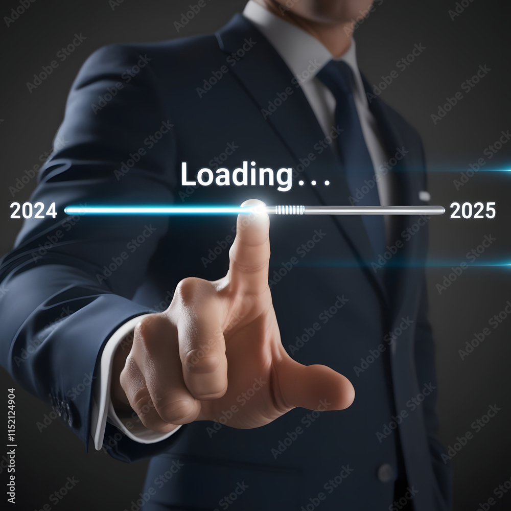 2025 loading, showing new year coming soon, digital interface, new year ...