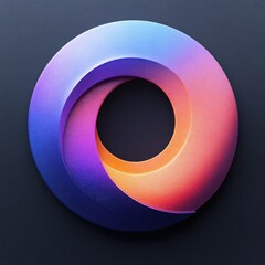 Sticker - Abstract 3D circular design with vibrant gradient colors.