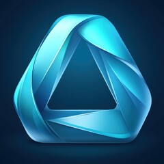 Wall Mural - abstract blue triangular design element.