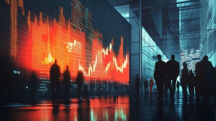 Poster - Abstract Graph Background Illustrating Investment and Finance Concepts